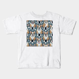 Bulldog Christmas pattern Kids T-Shirt